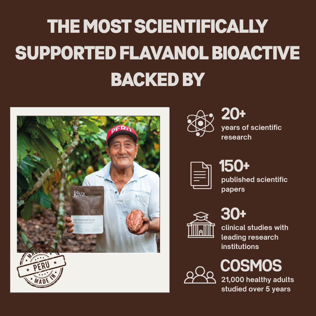 Kiva High Flavanol Ceremonial Cacao - Naturally Support Healthy Blood Pressure & Circulation
